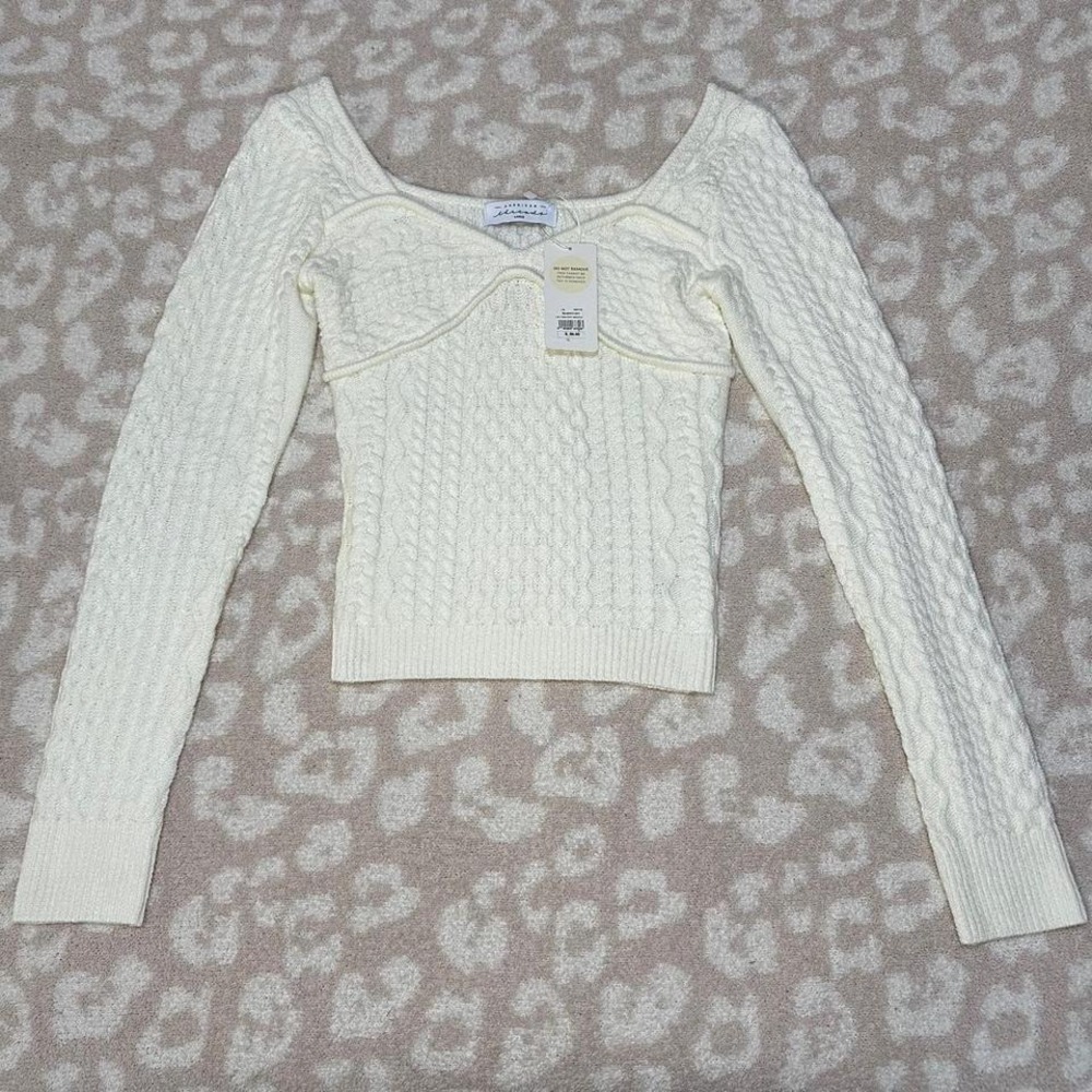 AMERICAN THREADS CABLE SWEATER — NWT | L‎